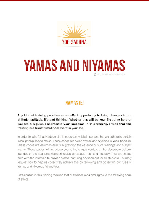 Yamas and Niyamas PDF